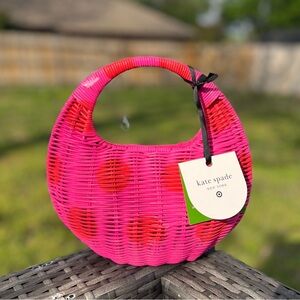 Kate Spade x Target Polka Dot Wicker Crescent Bag